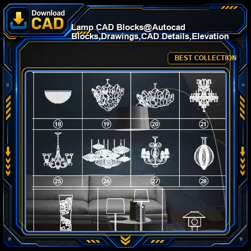 ★【Lamp CAD Blocks】@Autocad Blocks,Drawings,CAD Details,Elevation