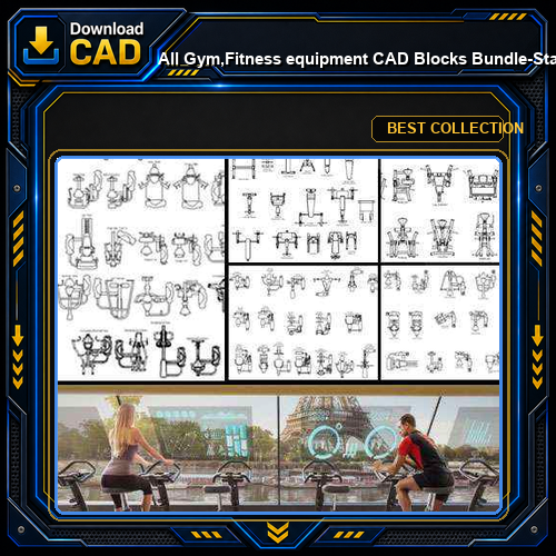 ★【All Gym,Fitness equipment CAD Blocks Bundle-Stadium,Gymnasium, playground, sports hall V.2】@Gem CAD Blocks,Autocad Blocks,Drawings,CAD Details