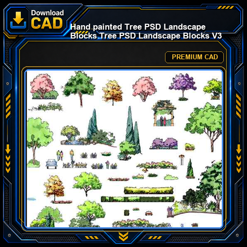 ★【 Hand painted Tree PSD Landscape Blocks 】Tree PSD Landscape Blocks V3
