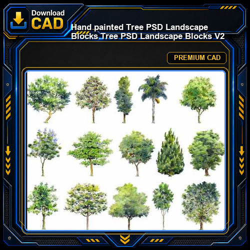 ★【 Hand painted Tree PSD Landscape Blocks 】Tree PSD Landscape Blocks V2
