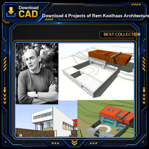 Download 4 Projects of Rem Koolhaas Architecture Sketchup 3D Models(*.skp file format)