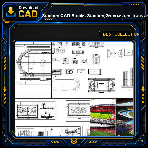 ★【Stadium CAD Blocks-Stadium,Gymnasium, track and field, playground, sports hall】@basketball court, tennis court, badminton court, long jump, high jump ,CAD Blocks,Autocad Blocks,Drawings,CAD Details