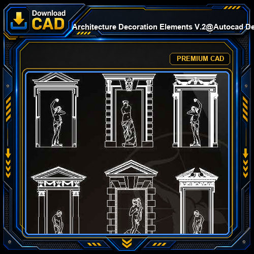 ★【 Architecture Decoration Elements V.2】@Autocad Decoration Blocks,Drawings,CAD Details,Elevation