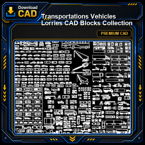 Transportations Vehicles Lorries CAD Blocks Collection