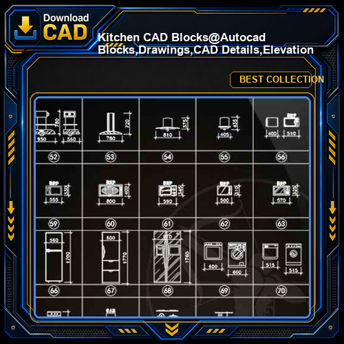 ★【Kitchen CAD Blocks】@Autocad Blocks,Drawings,CAD Details,Elevation