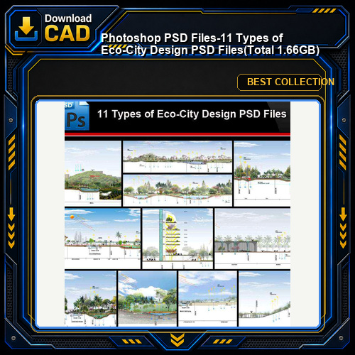★Photoshop PSD Files-11 Types of Eco-City Design PSD Files(Total 1.66GB💎)