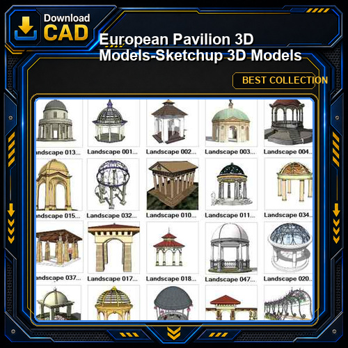 European Pavilion 3D Models-Sketchup 3D Models
