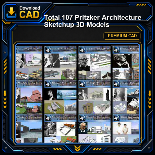 💎★Total 107 Pritzker Architecture Sketchup 3D Models★ (💎Best Recommanded!!)