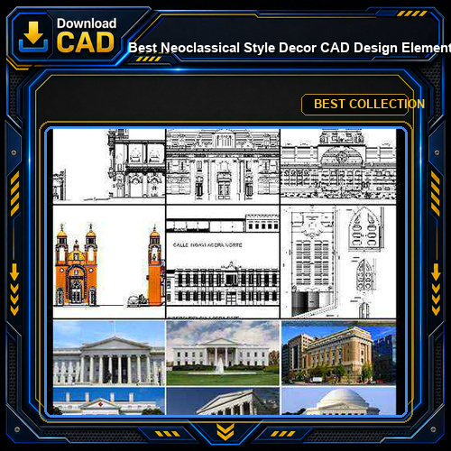 ★【Best Neoclassical Style Decor CAD Design Elements Collection】Neoclassical interior, Home decor,Traditional home decorating,Decoration@Autocad Blocks,Drawings,CAD Details,Elevation