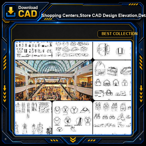 ★【Shopping Centers,Store CAD Design Elevation,Details Elevation Bundle】V.3@Shopping centers, department stores, boutiques, clothing stores, women's wear, men's wear, store design-Autocad Blocks,Drawings,CAD Details,Elevation