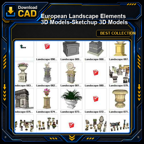 European Landscape Elements 3D Models-Sketchup 3D Models