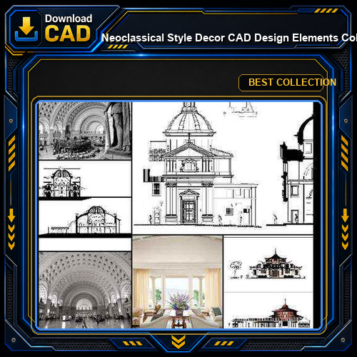 ★【Neoclassical Style Decor CAD Design Elements Collection】Neoclassical interior, Home decor,Traditional home decorating,Decoration@Autocad Blocks,Drawings,CAD Details,Elevation