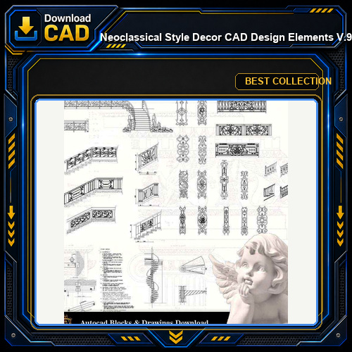 ★【Neoclassical Style Decor CAD Design Elements  V.9】Neoclassical interior, Home decor,Traditional home decorating,Decoration
