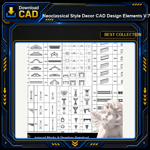 ★【Neoclassical Style Decor CAD Design Elements  V.7】Neoclassical interior, Home decor,Traditional home decorating,Decoration