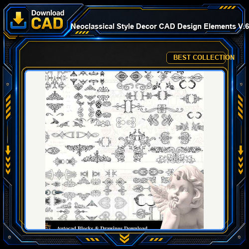 ★【Neoclassical Style Decor CAD Design Elements  V.6】Neoclassical interior, Home decor,Traditional home decorating,Decoration