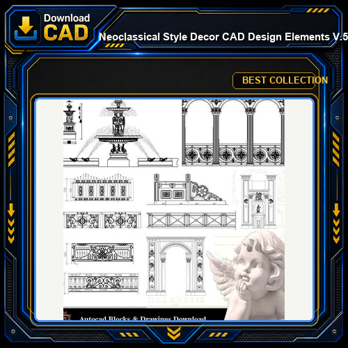 ★【Neoclassical Style Decor CAD Design Elements  V.5】Neoclassical interior, Home decor,Traditional home decorating,Decoration
