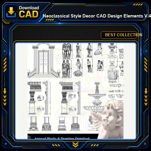 ★【Neoclassical Style Decor CAD Design Elements  V.4】Neoclassical interior, Home decor,Traditional home decorating,Decoration