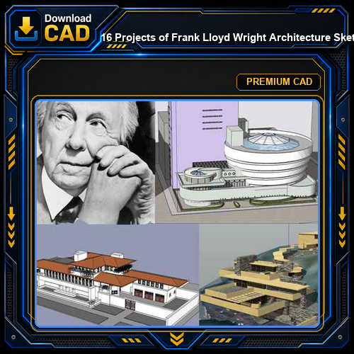 💎16 Projects of Frank Lloyd Wright Architecture Sketchup 3D Models(Recommanded!!)