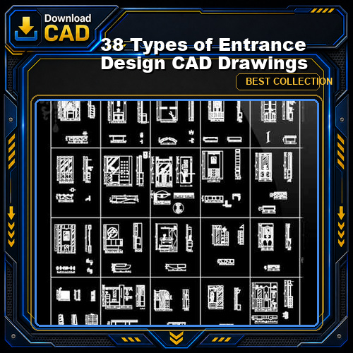 38 Types of Entrance Design CAD Drawings