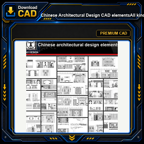 ★【Chinese Architectural Design CAD elements】All kinds of Chinese Architectural CAD Blocks Bundle