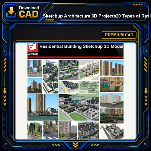 💎【Sketchup Architecture 3D Projects】20 Types of Residential Building Design Sketchup 3D Models V5