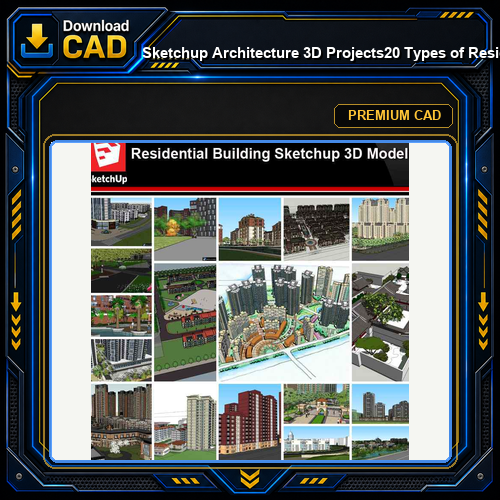💎【Sketchup Architecture 3D Projects】20 Types of Residential Building Design Sketchup 3D Models V4