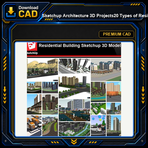 💎【Sketchup Architecture 3D Projects】20 Types of Residential Building Design Sketchup 3D Models V2