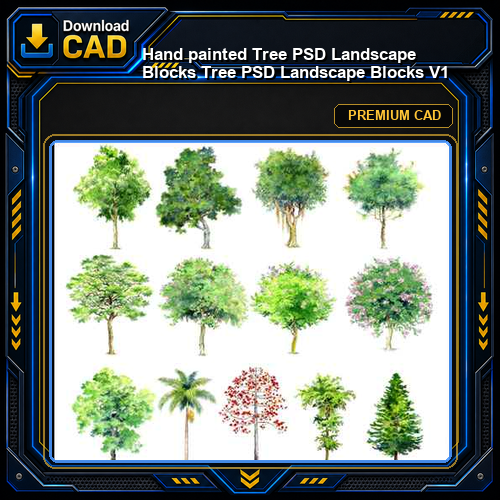 ★【 Hand painted Tree PSD Landscape Blocks 】Tree PSD Landscape Blocks V1