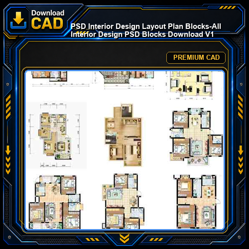 ★【 PSD Interior Design Layout Plan Blocks-All  Interior Design PSD Blocks Download V1】