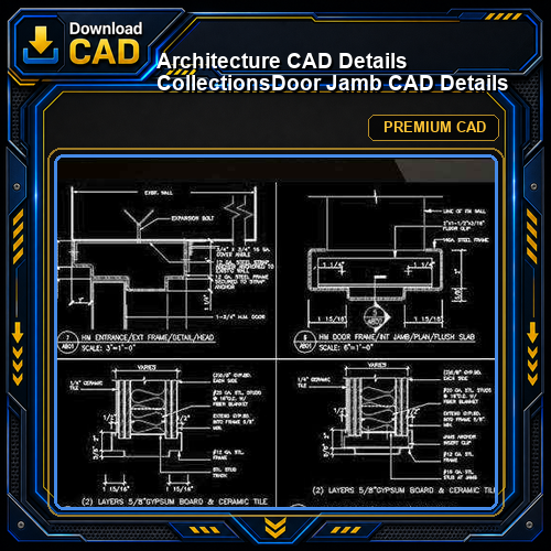 【Architecture CAD Details Collections】Door Jamb CAD Details