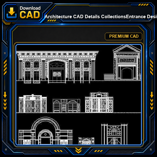 【Architecture CAD Details Collections】Entrance Design CAD Details,Door Details