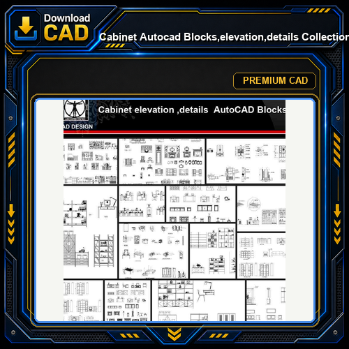 ★【Cabinet Autocad Blocks,elevation,details Collections】All kinds of Cabinet Design CAD Drawings