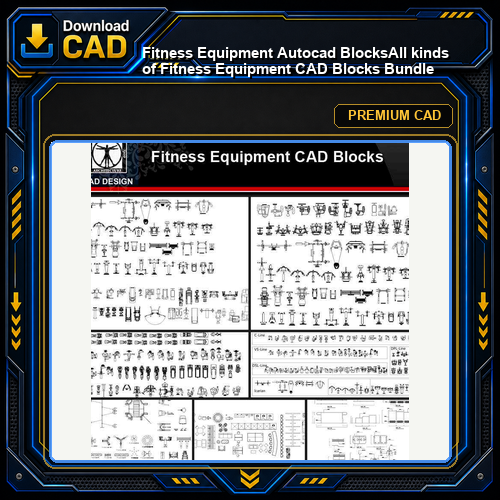 ★【Fitness Equipment Autocad Blocks】All kinds of Fitness Equipment CAD Blocks Bundle