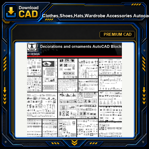 ★【Clothes,Shoes,Hats,Wardrobe Accessories Autocad Blocks Collections】All kinds of CAD Blocks