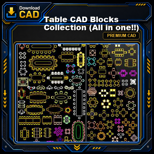 Table CAD Blocks Collection (All in one!!)