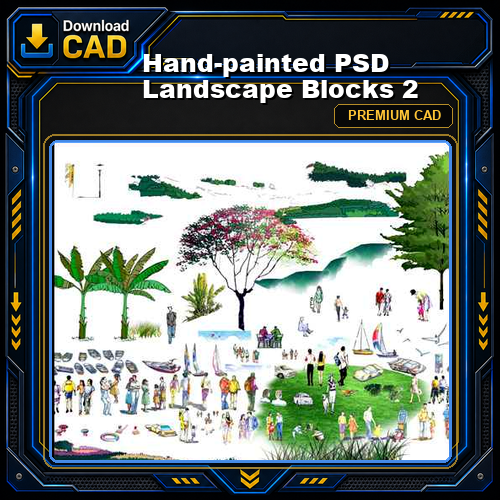 Hand-painted PSD Landscape Blocks 2