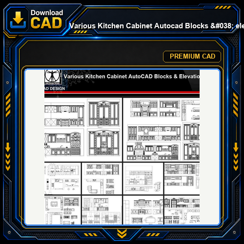 ★【Various Kitchen Cabinet Autocad Blocks & elevation V.2】All kinds of Kitchen Cabinet CAD drawings Bundle