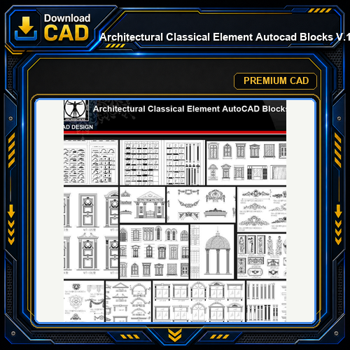 ★【Architectural Classical Element Autocad Blocks V.1】All kinds of architecture decorations CAD blocks Bundle