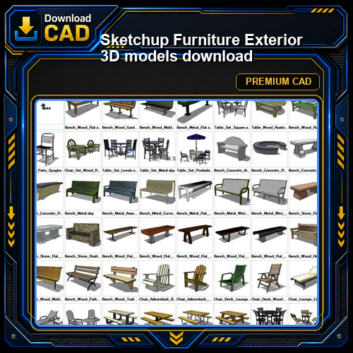 Sketchup Furniture Exterior 3D models download