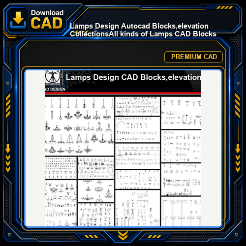 ★【Lamps Design Autocad Blocks,elevation Collections】All kinds of Lamps CAD Blocks