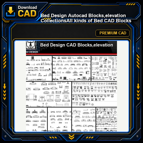 ★【Bed Design Autocad Blocks,elevation Collections】All kinds of Bed CAD Blocks
