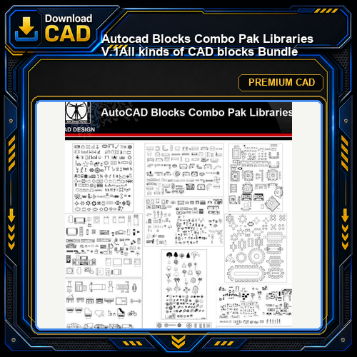 ★【Autocad Blocks Combo Pak Libraries V.1】All kinds of CAD blocks Bundle