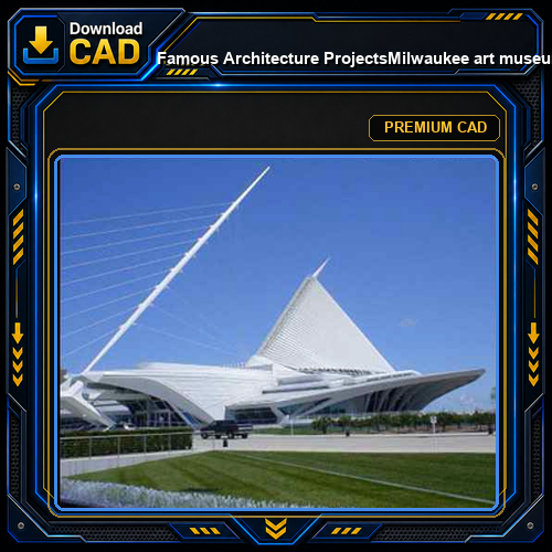 💎【Famous Architecture Projects】Milwaukee art museum CAD 3D Drawing, by santiago calatrava