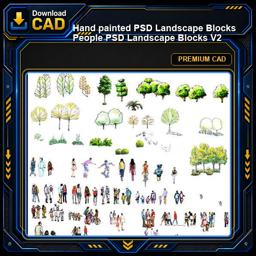 ★【 Hand painted PSD Landscape Blocks 】People PSD Landscape Blocks V2