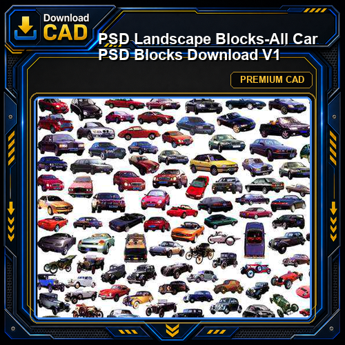 ★【 PSD Landscape Blocks-All Car PSD Blocks Download V1】