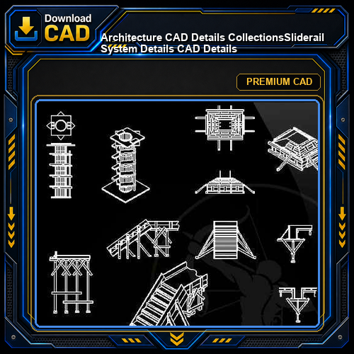 【Architecture CAD Details Collections】Sliderail System Details CAD Details