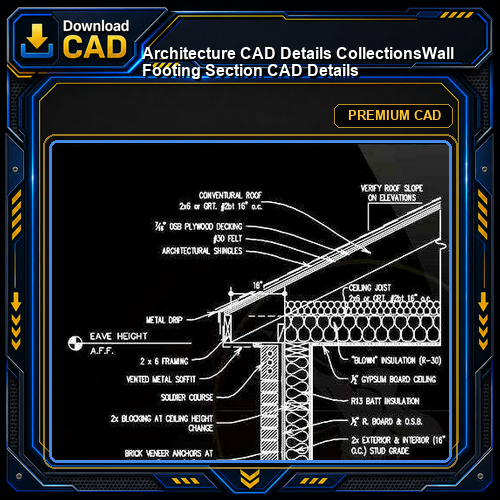 【Architecture CAD Details Collections】Wall Footing Section CAD Details