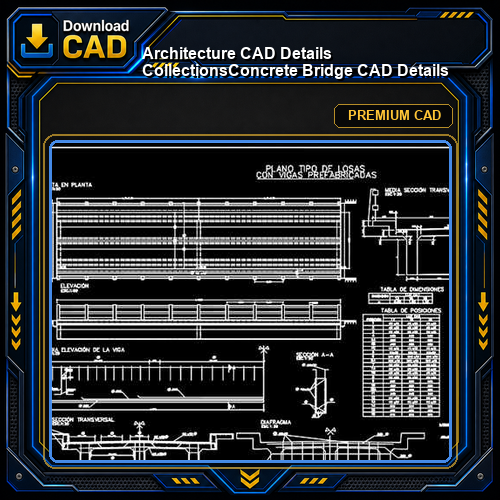 【Architecture CAD Details Collections】Concrete Bridge CAD Details