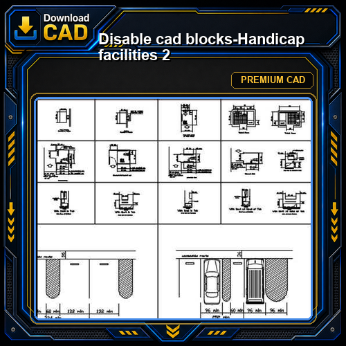 Disable cad blocks-Handicap facilities 2