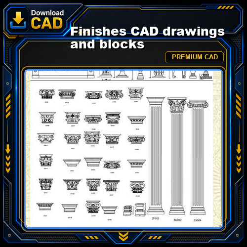 Finishes CAD drawings and blocks